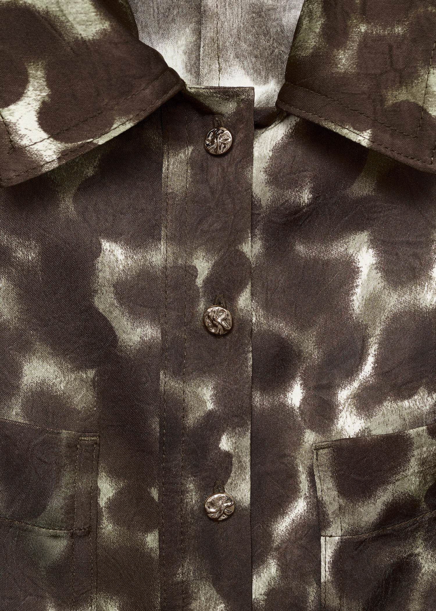 Printed shirt dress with belt