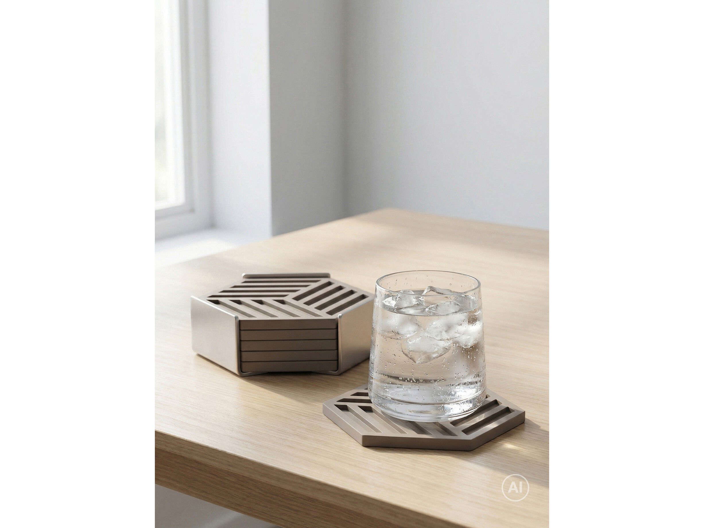 Glasbrikker Hexagon 6 stk. Black