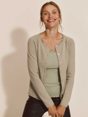RWLaica Cashmere LS O-neck Raglan Cardigan