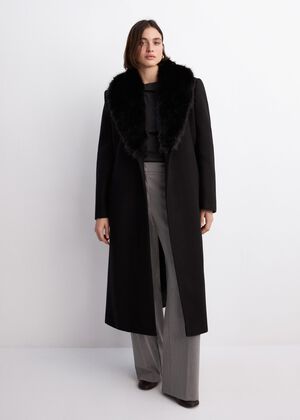 Manteco wool coat with fur collar