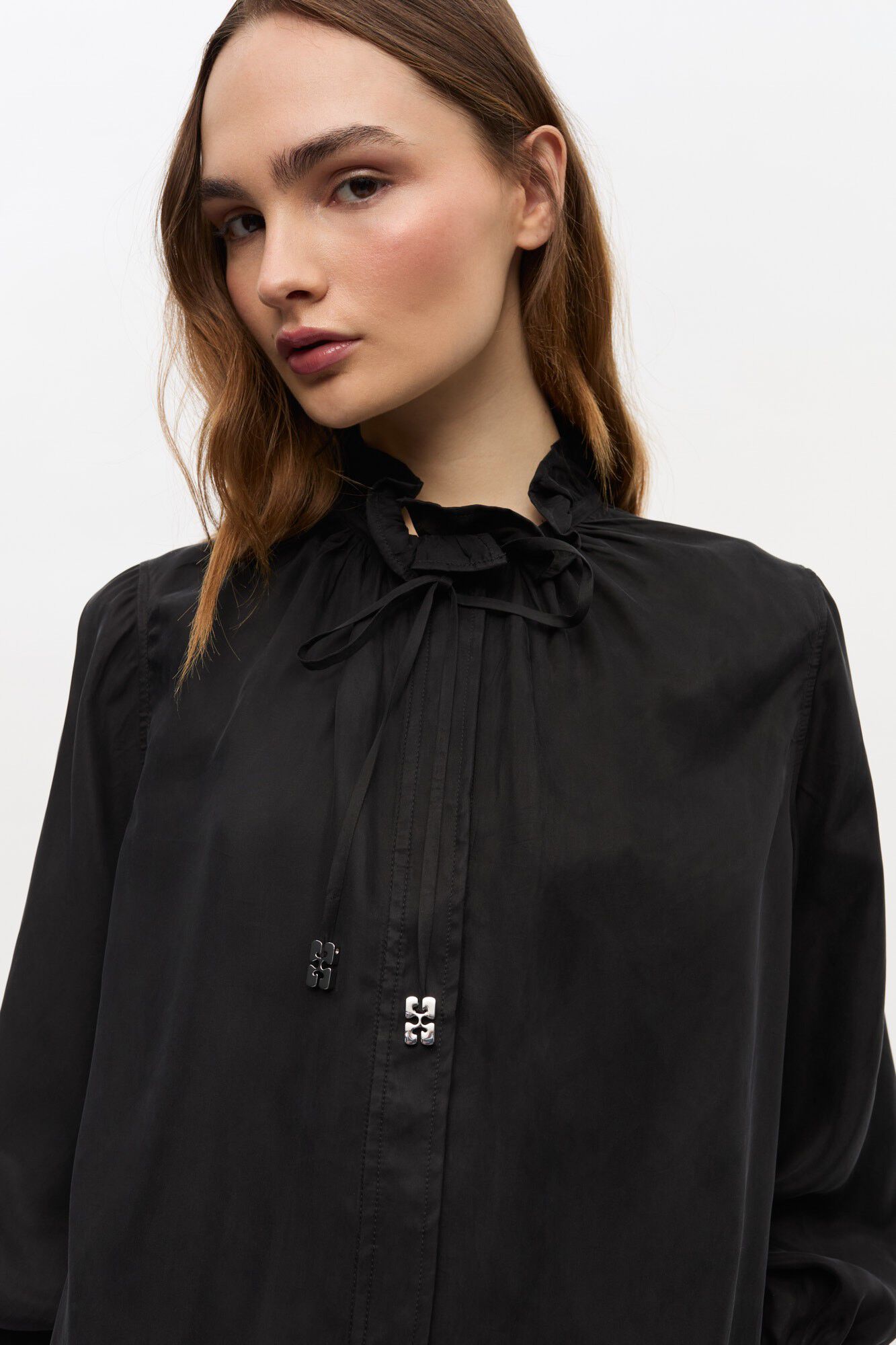 Fluid Cupro Tie String Shirt