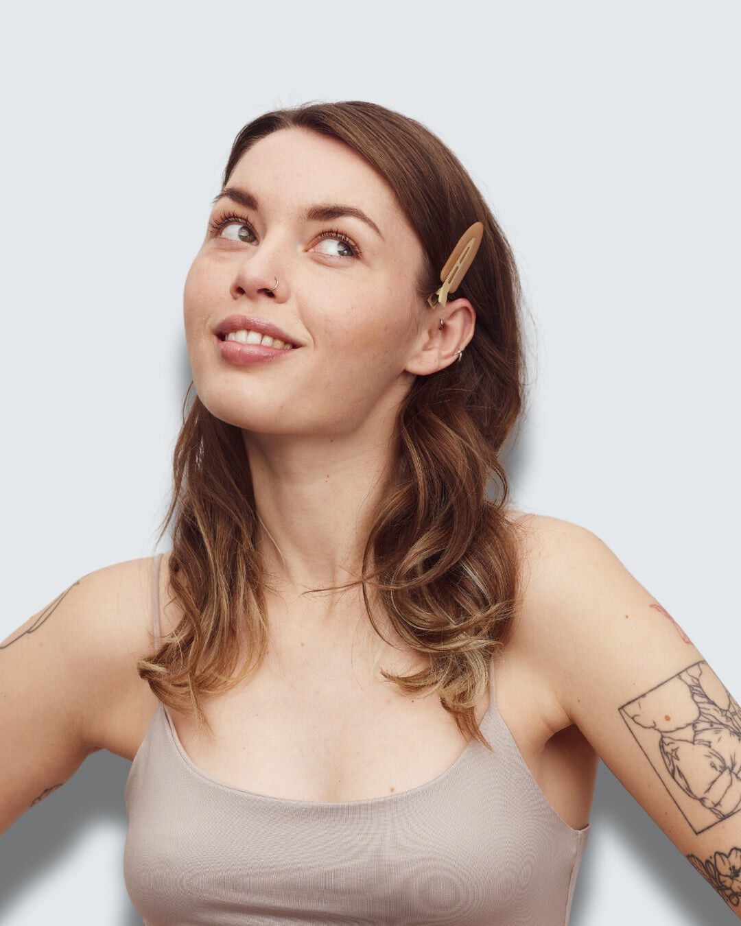 Creaseless Hair Clips, 5-Pack, Coffee