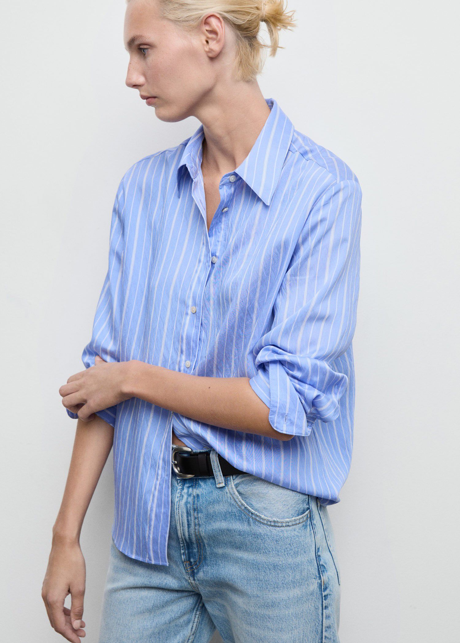 Striped straight shirt