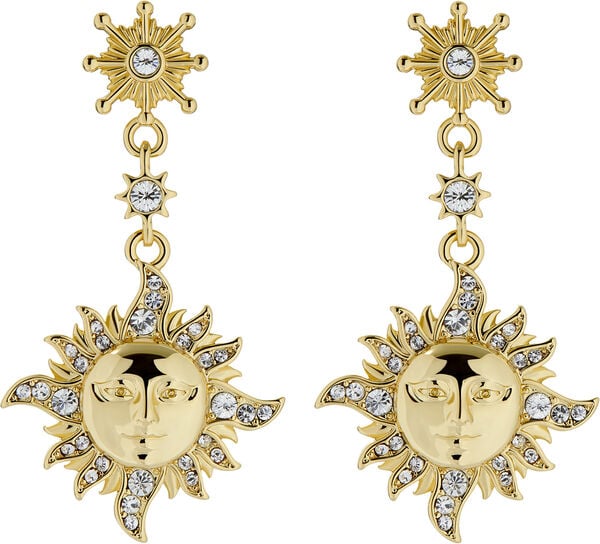 DELSTAR Sun Moon Crystal Drop Earri