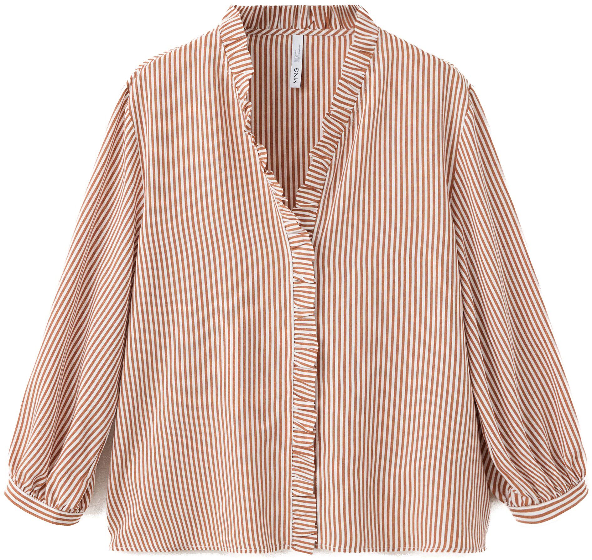 Striped blouse with frill detail