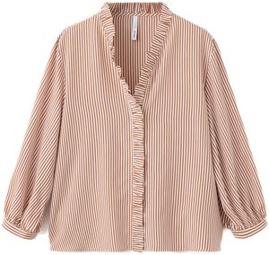 Striped blouse with frill detail