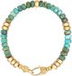 Men's Hexagon Beaded Bracelet with Green Turquoise and Gold