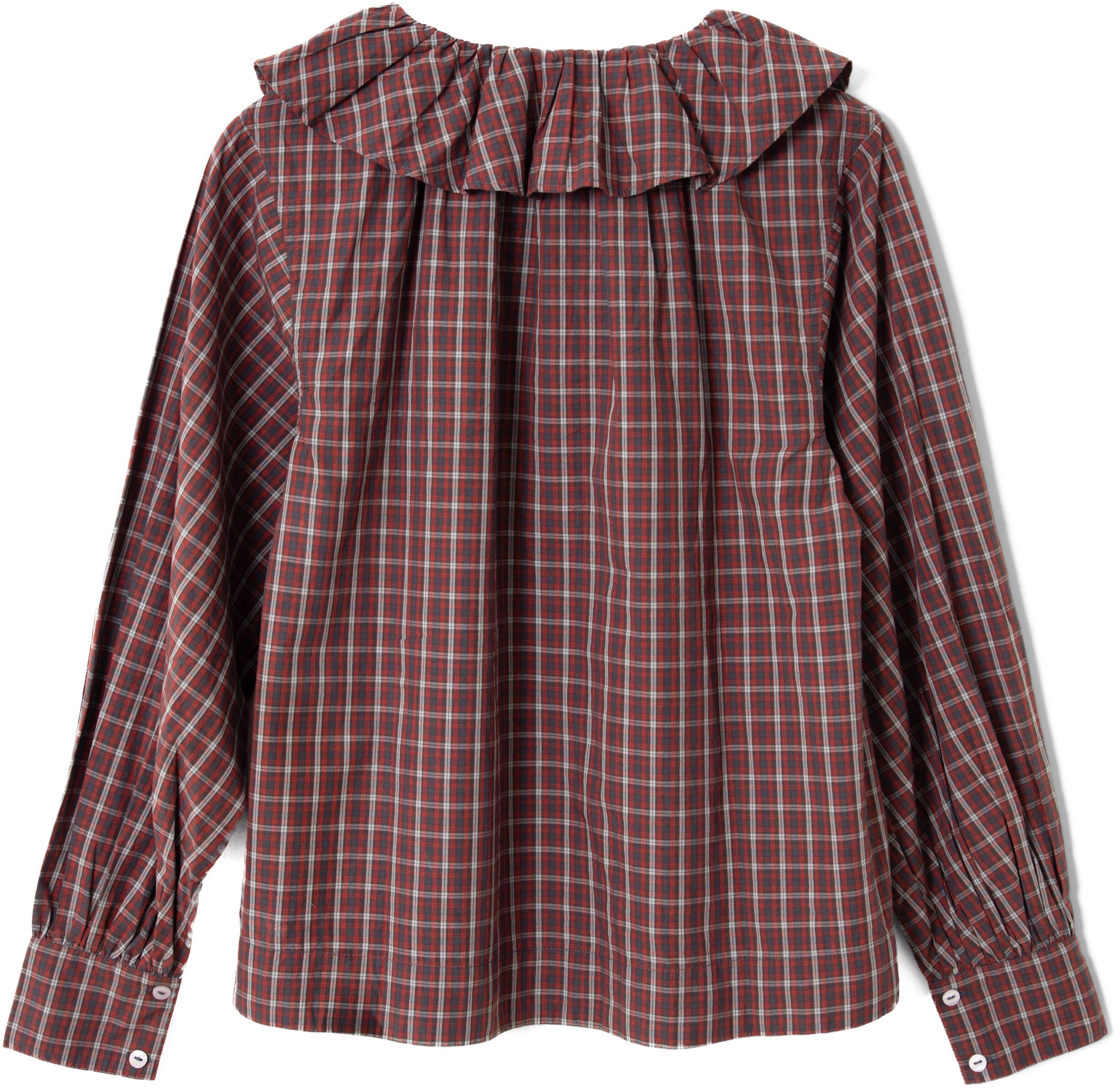 COLETTE REVERSIBLE BLOUSE - BURGUNDY CHECK