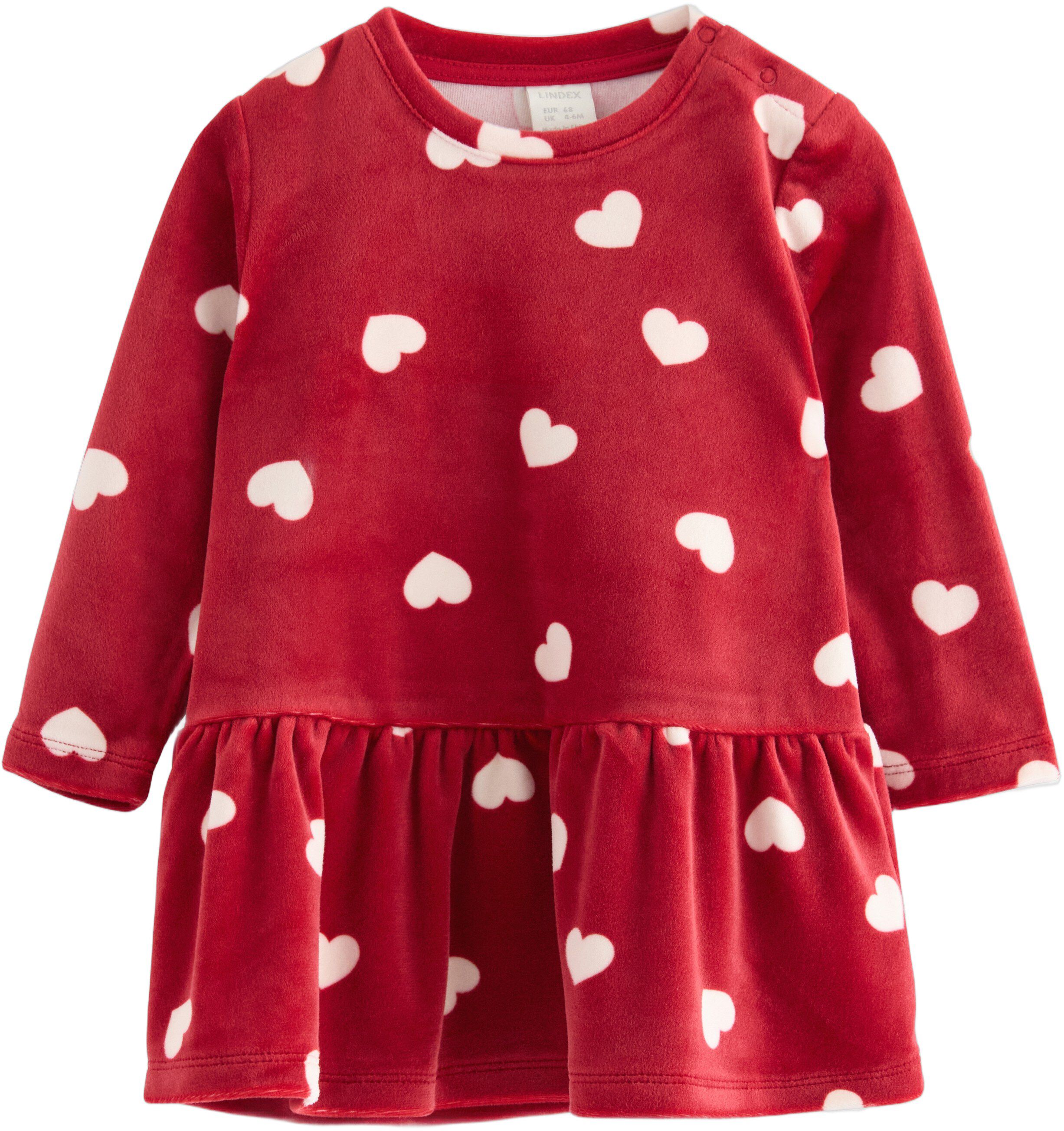 Soft dress in velour with a gathere