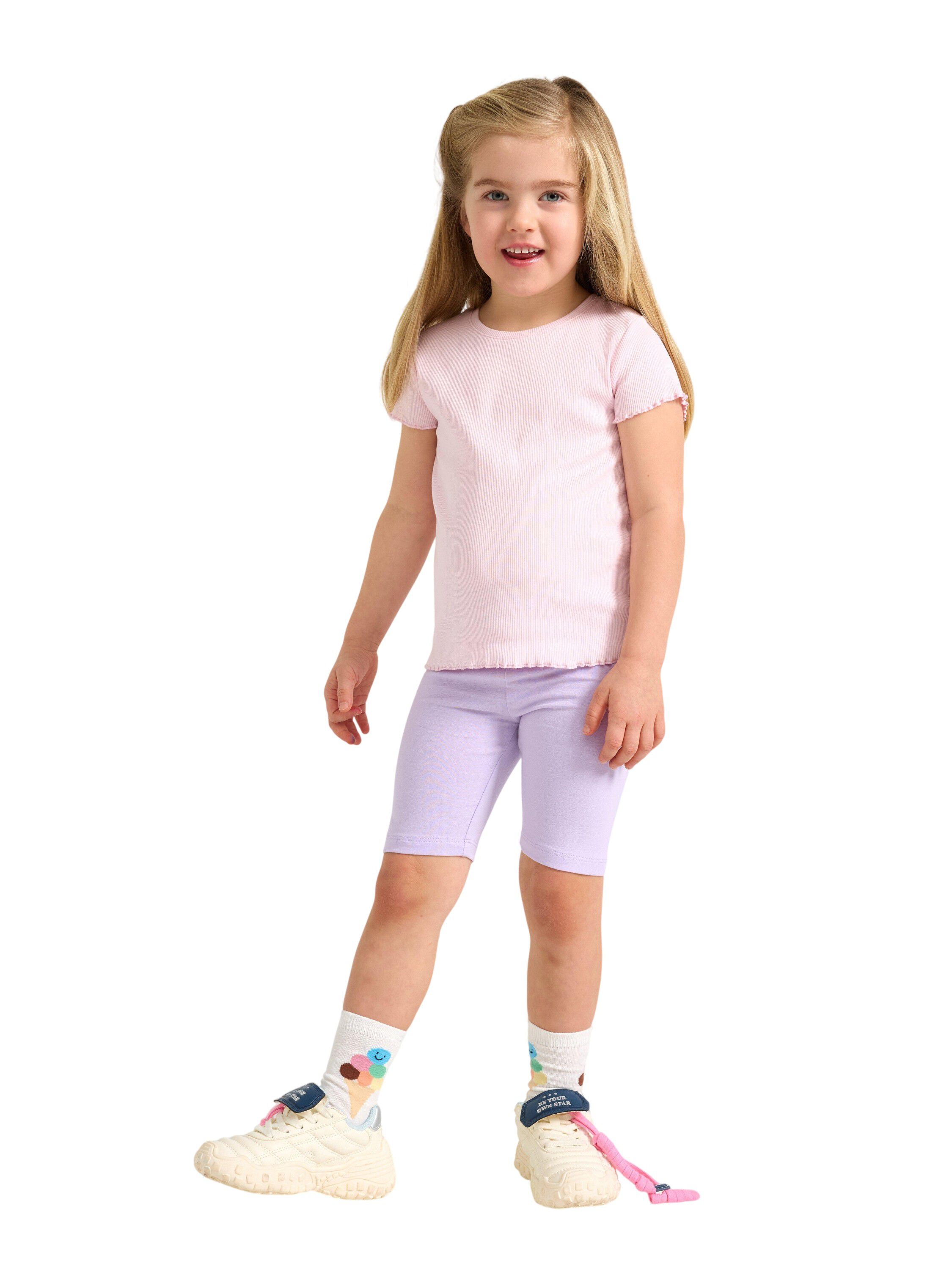 Fitted ribbed short-sleeve top with