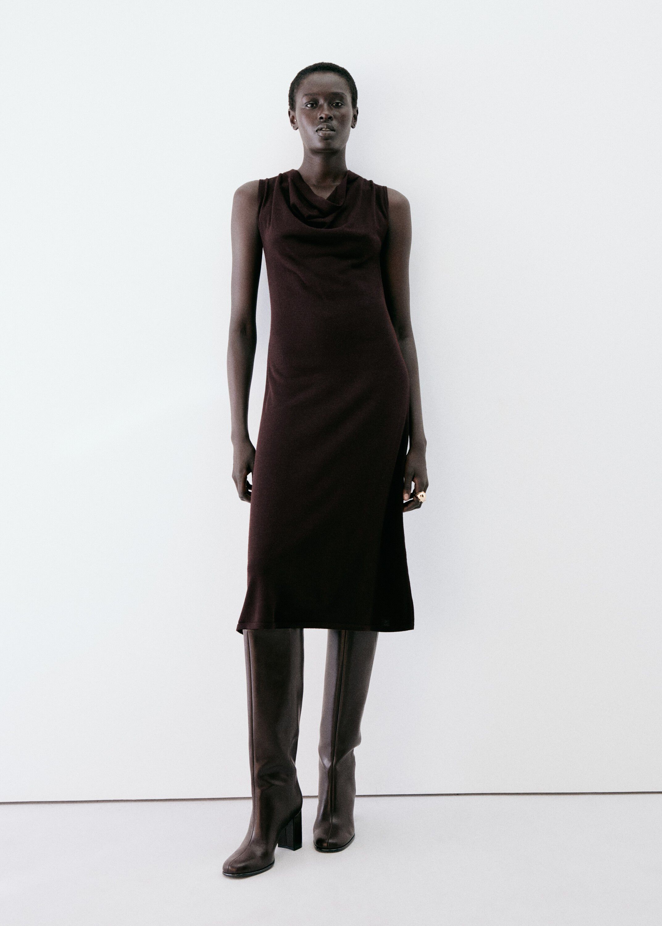 Draped midi-dress