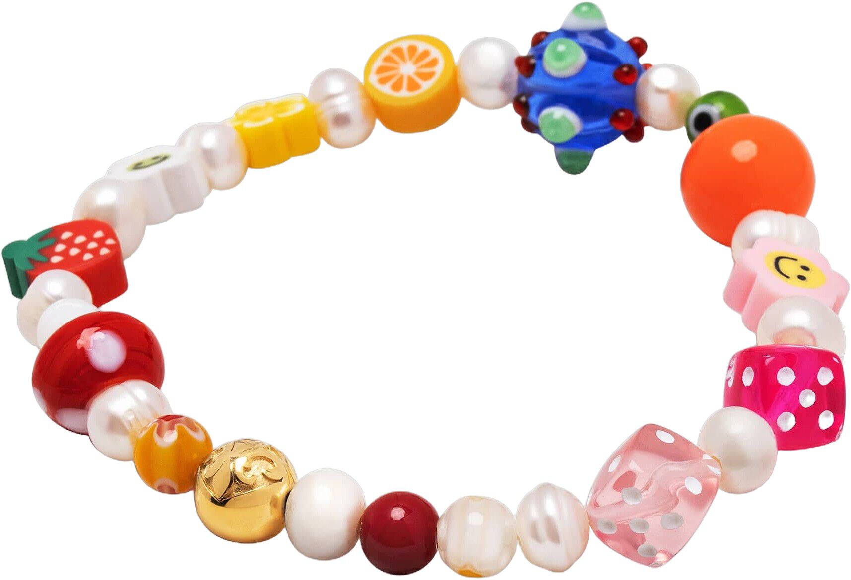 Women's Berry Pearl Bracelet with Assorted Beads
