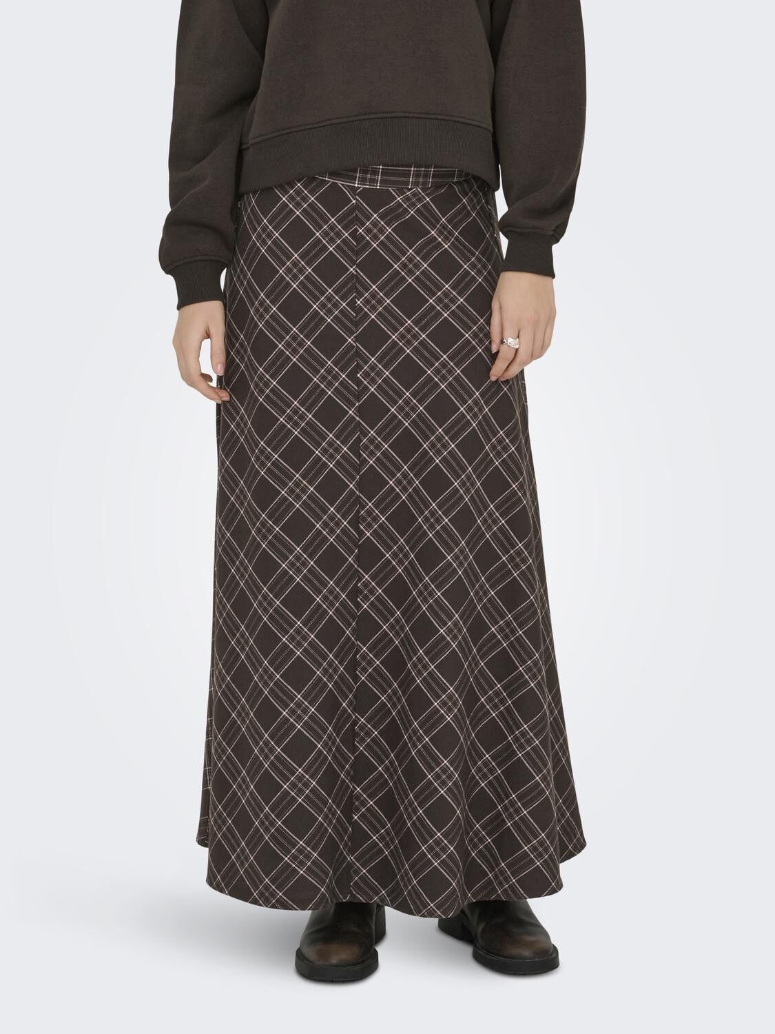 Onlwren Check Long Skirt Wvn