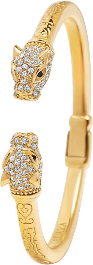 Women's CZ Panther Bangle in Gold