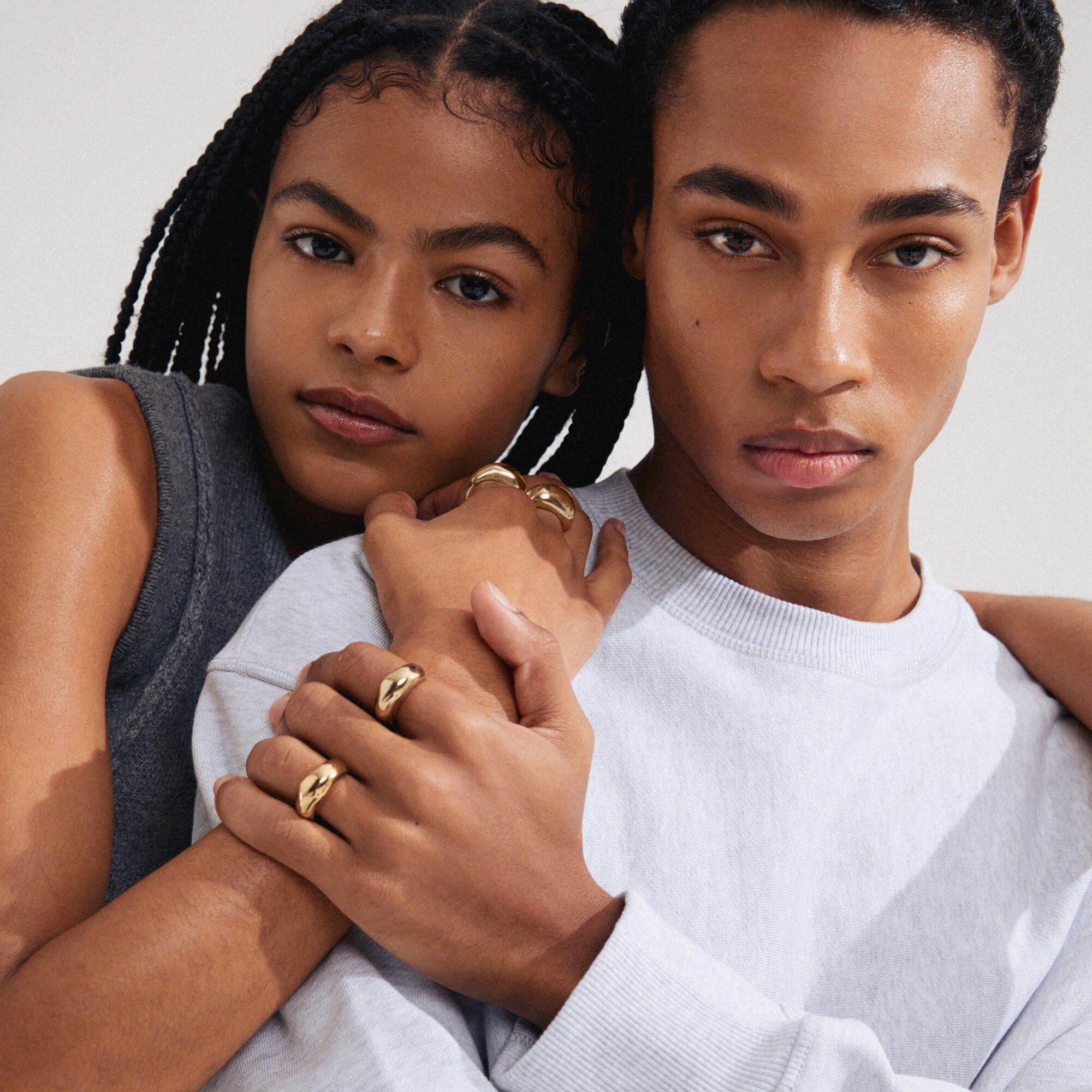 HARRISON rings, 2-in-1 set, gold-plated