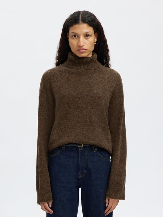SLFLULU LS KNIT ROLL NECK NOOS