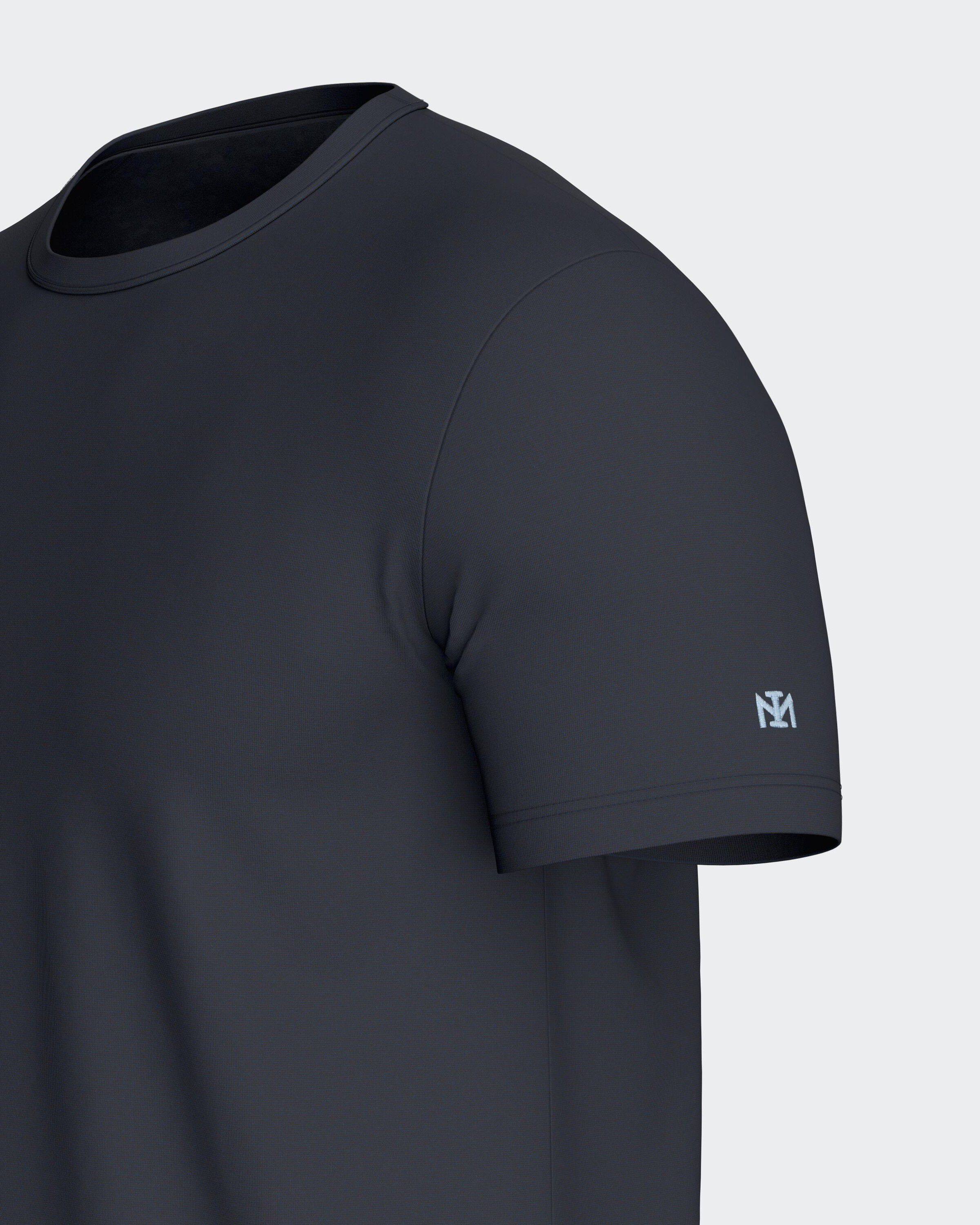 T-shirt med rund hals og korte &aelig;rmer