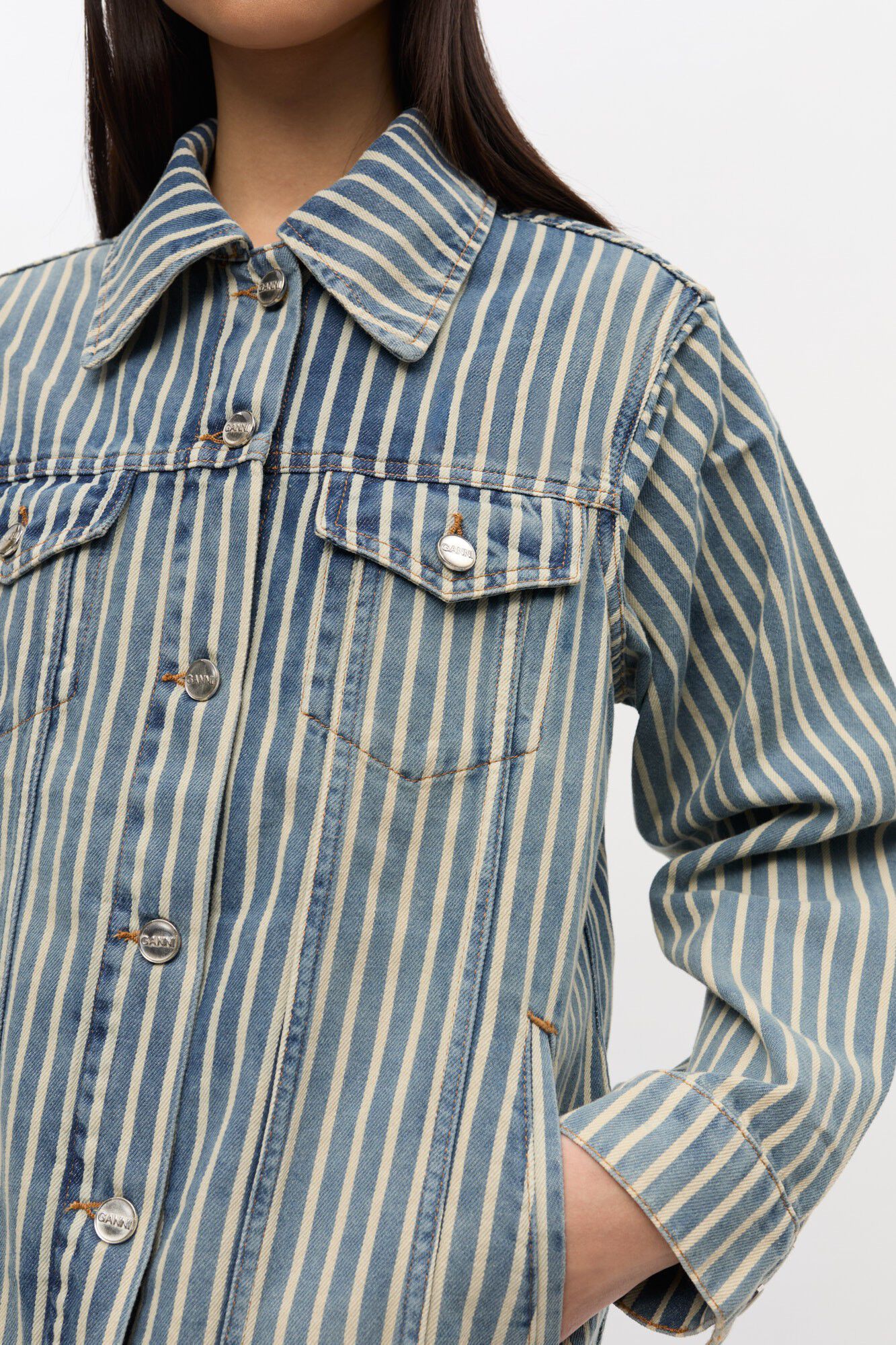 Light Stripe Denim Jacket