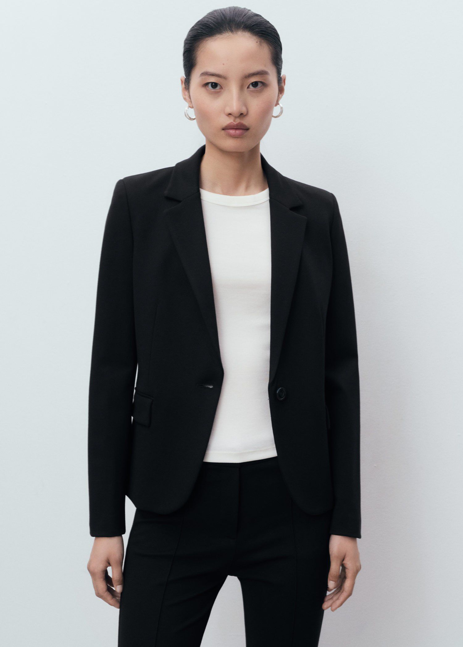 Straight mid-rise trousers