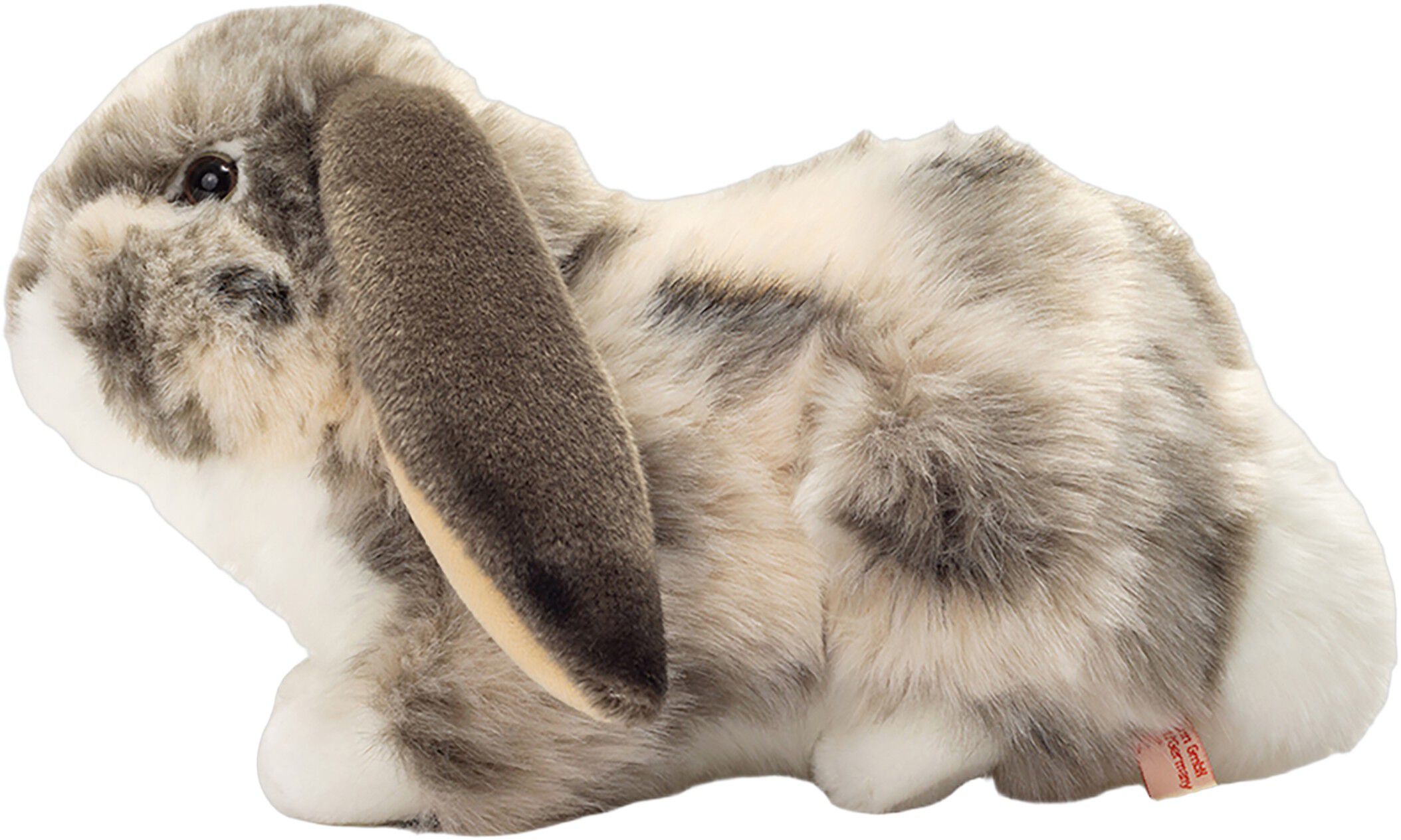 Teddy Hermann - Liggende kanin gr&aring;-hvid 30 cm