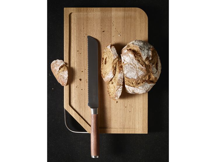 Skærebræt med håndtag 48 x 32 x 3 cm Træ/Stål