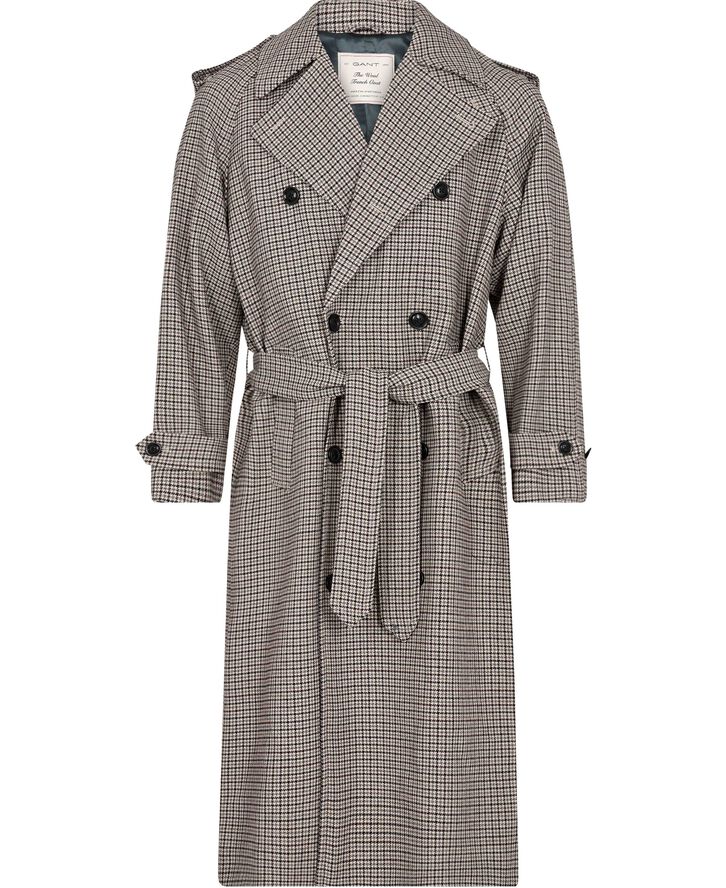 D1. HOUNDSTOOTH WOOL TRENCH COAT