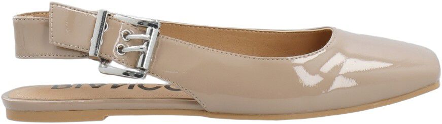 BIAROSE Karr&eacute; Flat Buckle Slingback Faux Leather