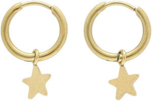 Small hoop earrings with star charm