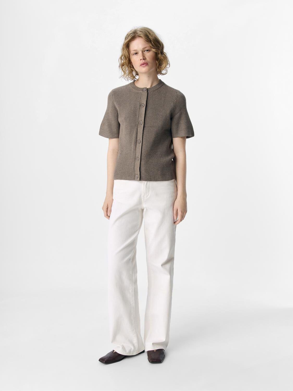 OBJVIOLA SS RE O-NECK CARDIGAN DIV