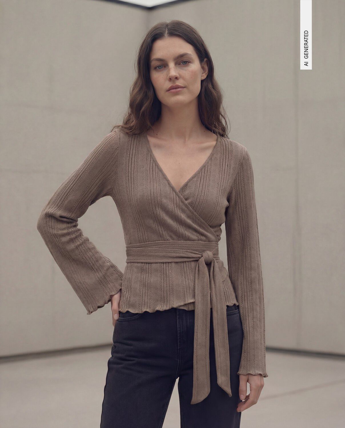 OBJLESLY L/S REG. WRAP TOP E TNE 26