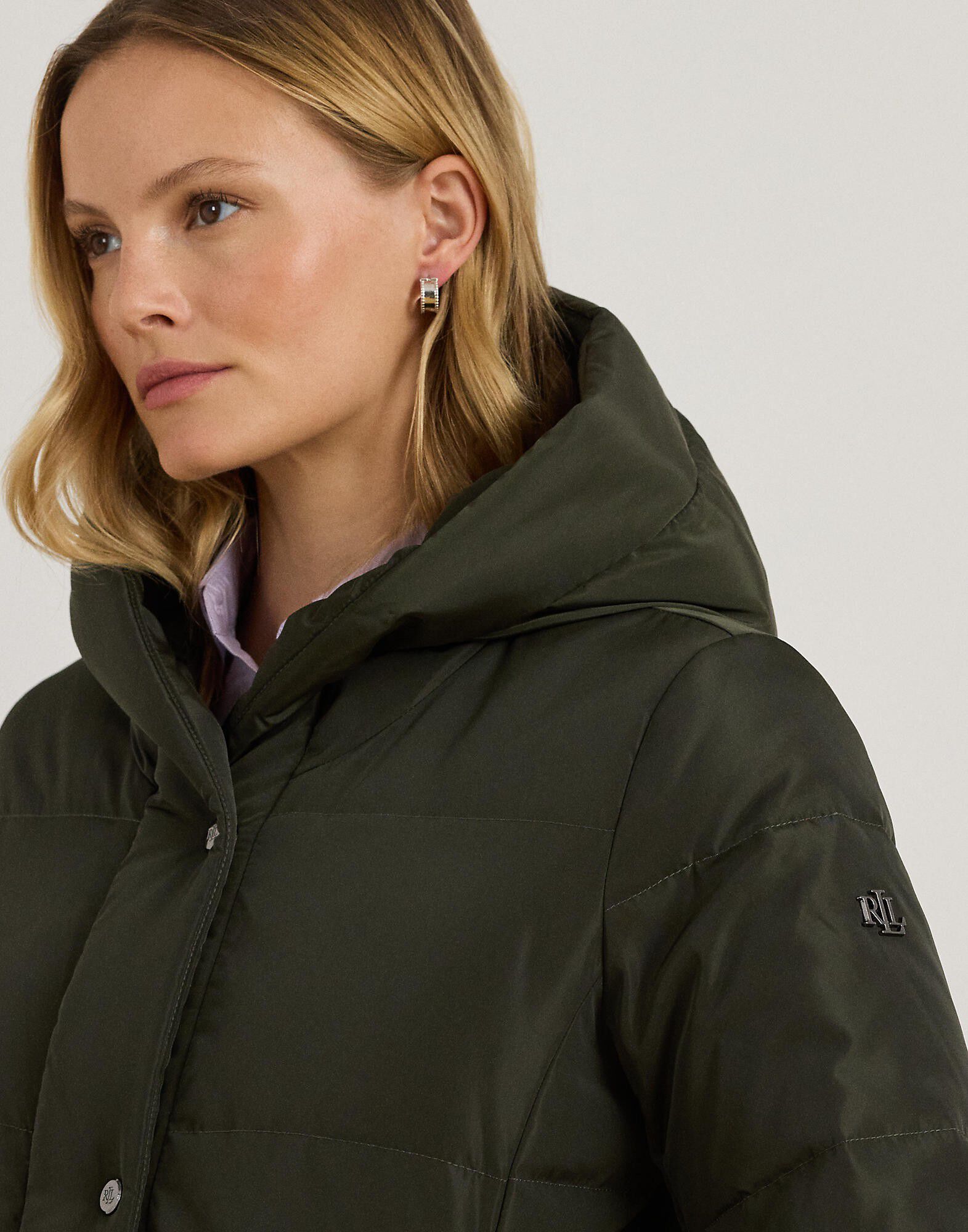 Hooded Channel-Quilted Down Puffer Coat
