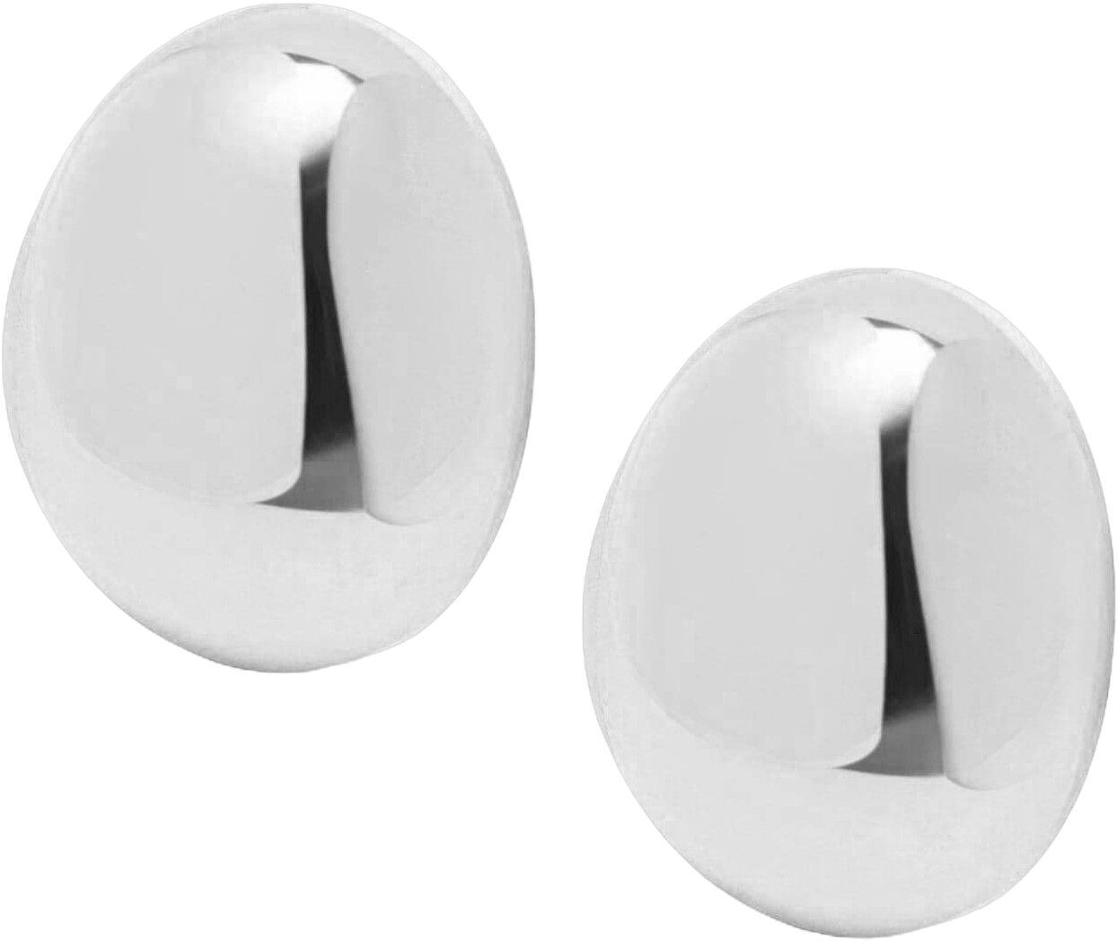 Women's Silver Oval Earrings