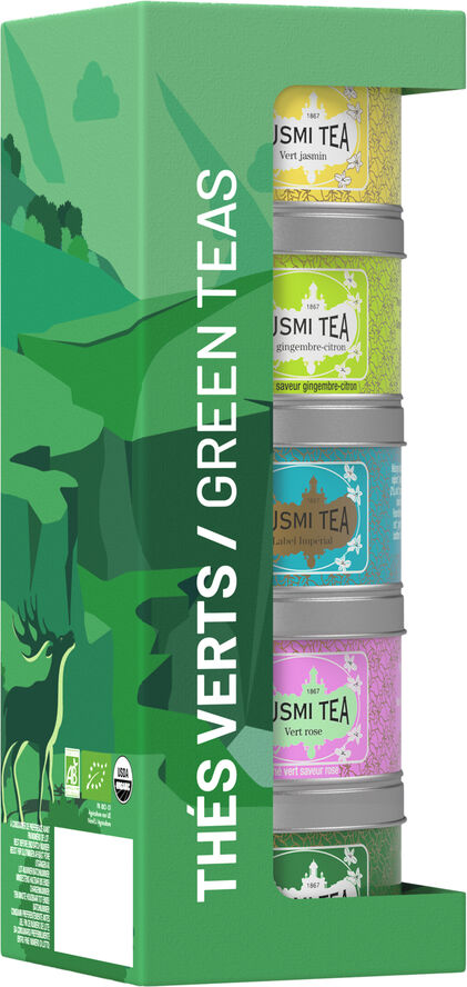 Organic Green Teas - Assortment 5 metal tin - 100gr/3.5oz