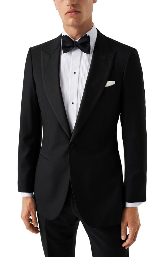 Plissé black tie shirt - Slim Fit