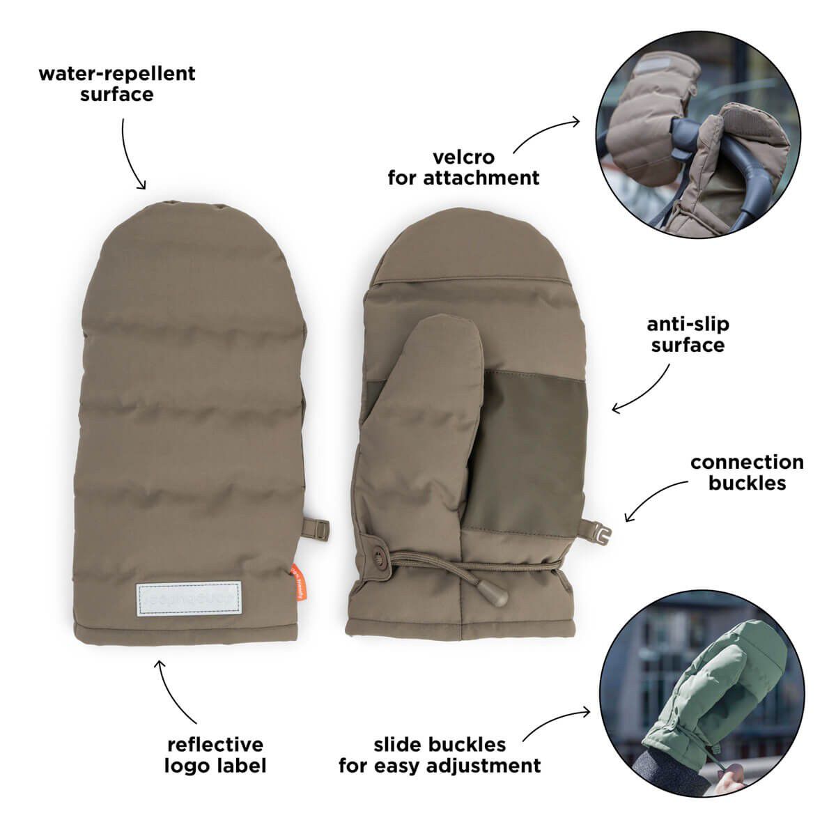 Barnevognshandsker Taupe