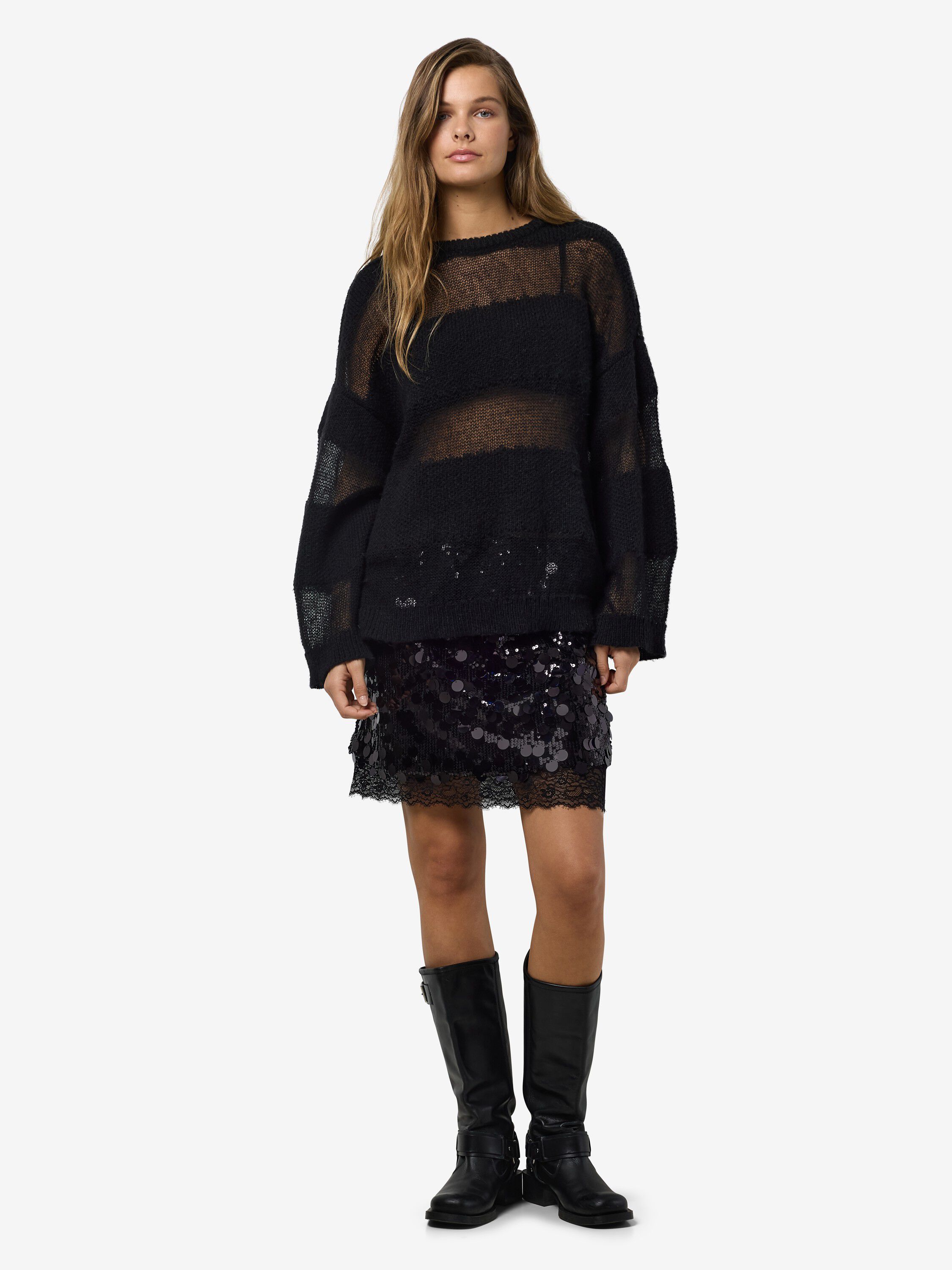 NMSELVI L/S JACQUARD KNIT FWD