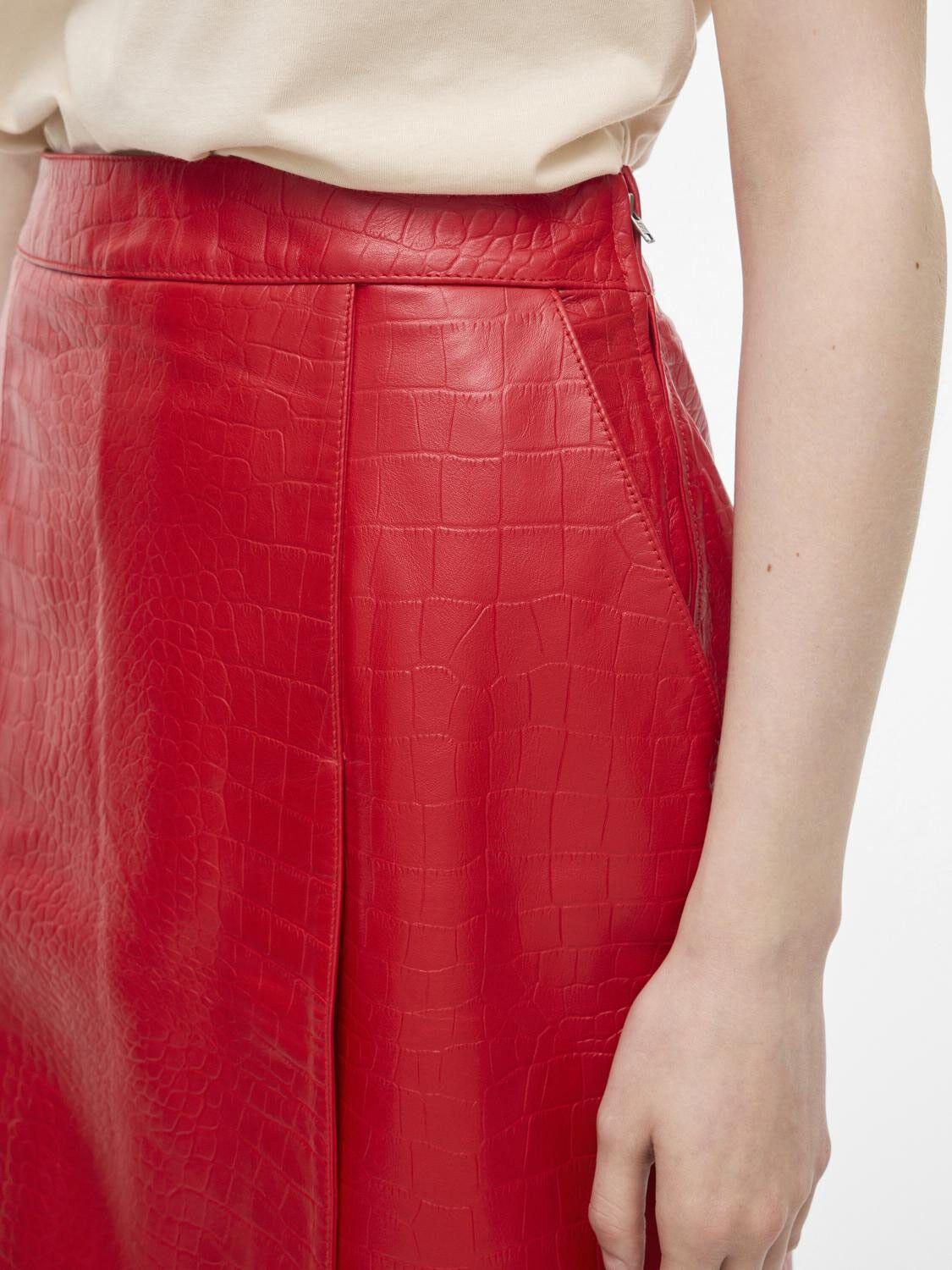 ROUCAMELY HW LEATHER SKIRT