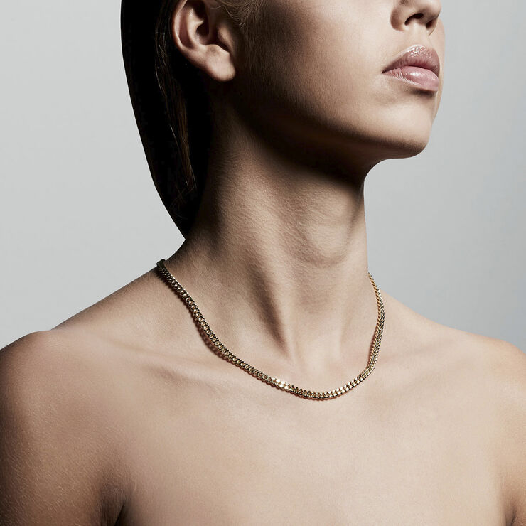 Halskæde, Fuchsia, Guldbelagt