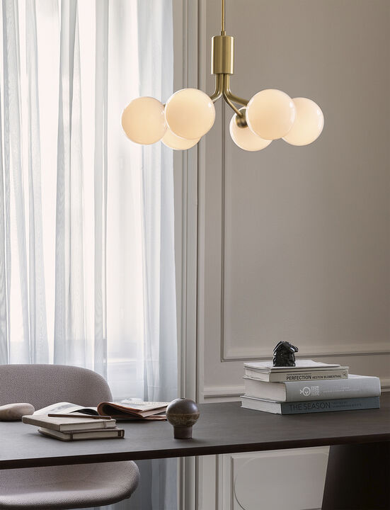 Apiales 6, brushed brass / opal