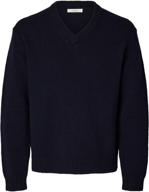 ANRED LS KNIT WOOL V-NECK
