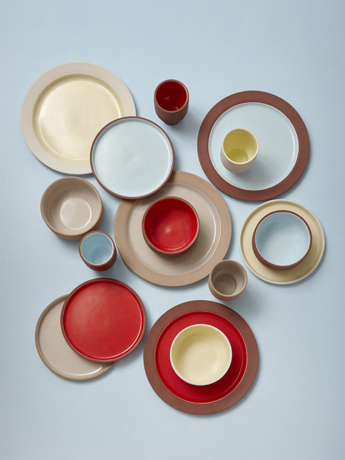 PLATE, LARGE, 2 PCS, CLAY TERRACOTTA, GLAZE RED, 25015TR