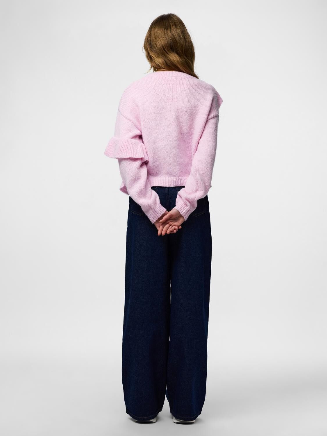 PCNOR LS O-NECK KNIT FRILL PULLOVER