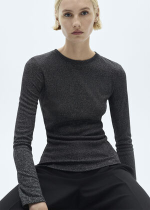 Long-sleeved lurex t-shirt