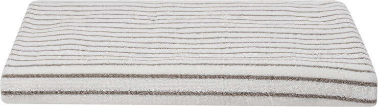 Beach towel 100x180cm smal strib beige GOTS