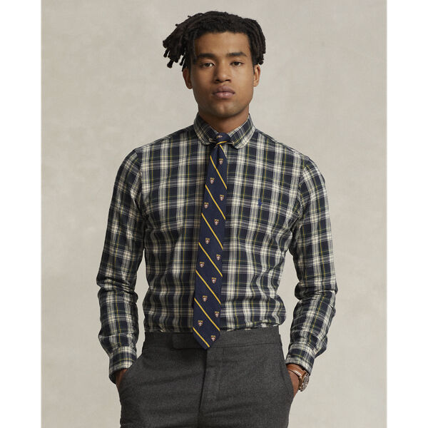Custom Fit Plaid Oxford Shirt