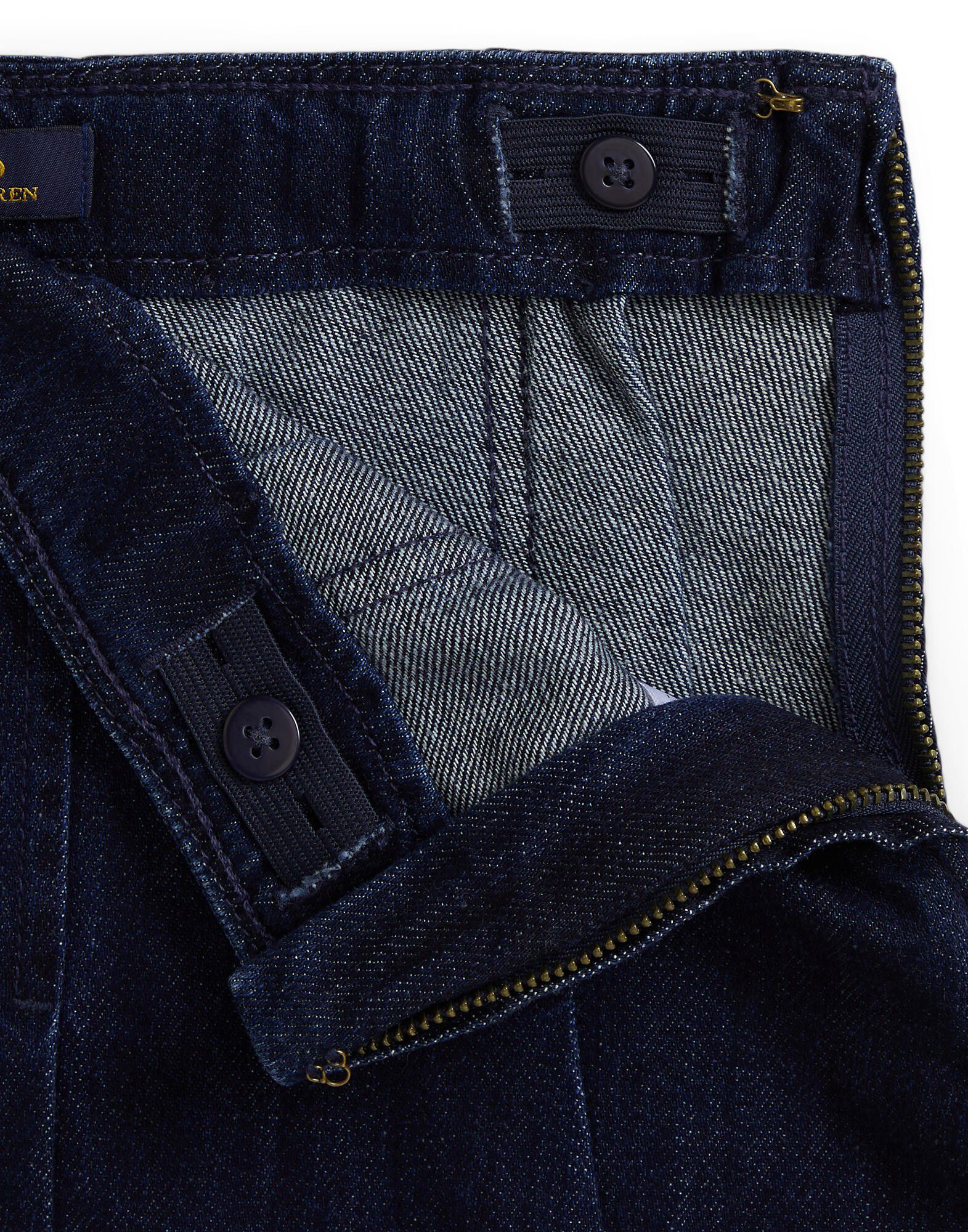 Pleated Cotton Denim Skirt