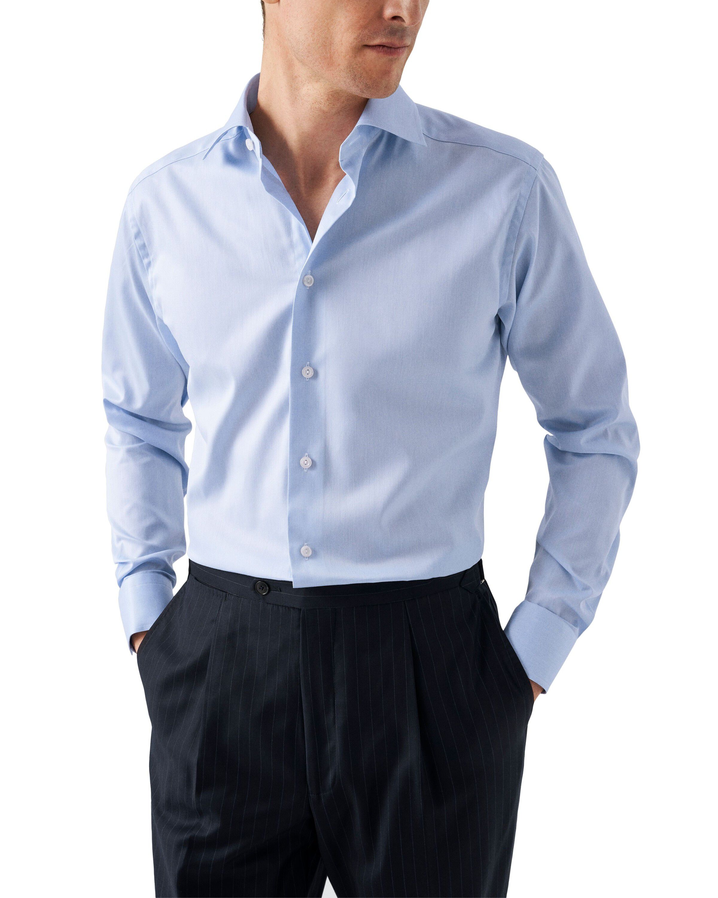 Slim Fit Light Blue Signature Twill Shirt