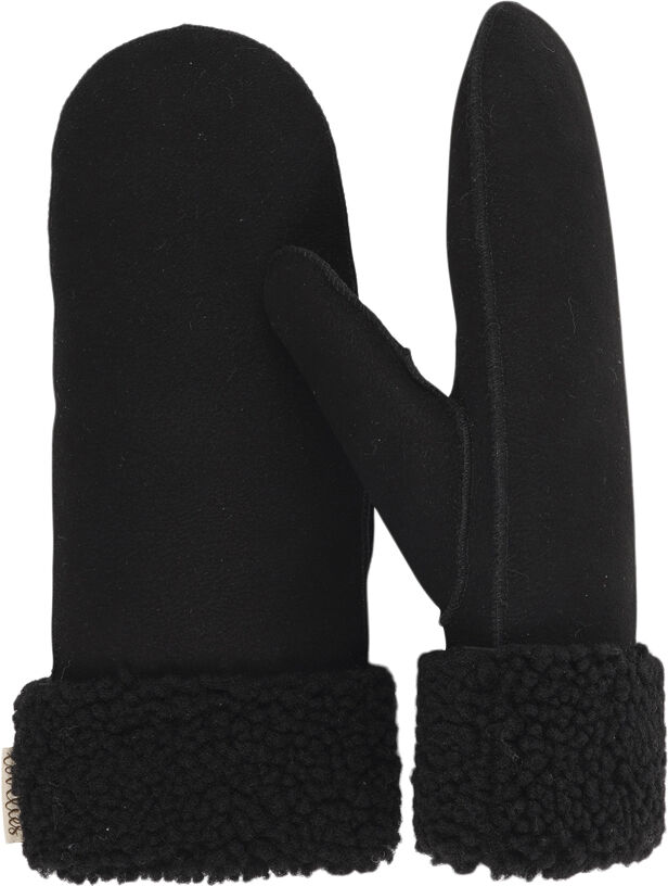 BELUKTA - MITTENS - SHEEP SUEDE W/ CURLY SHEARLING AROUND TH