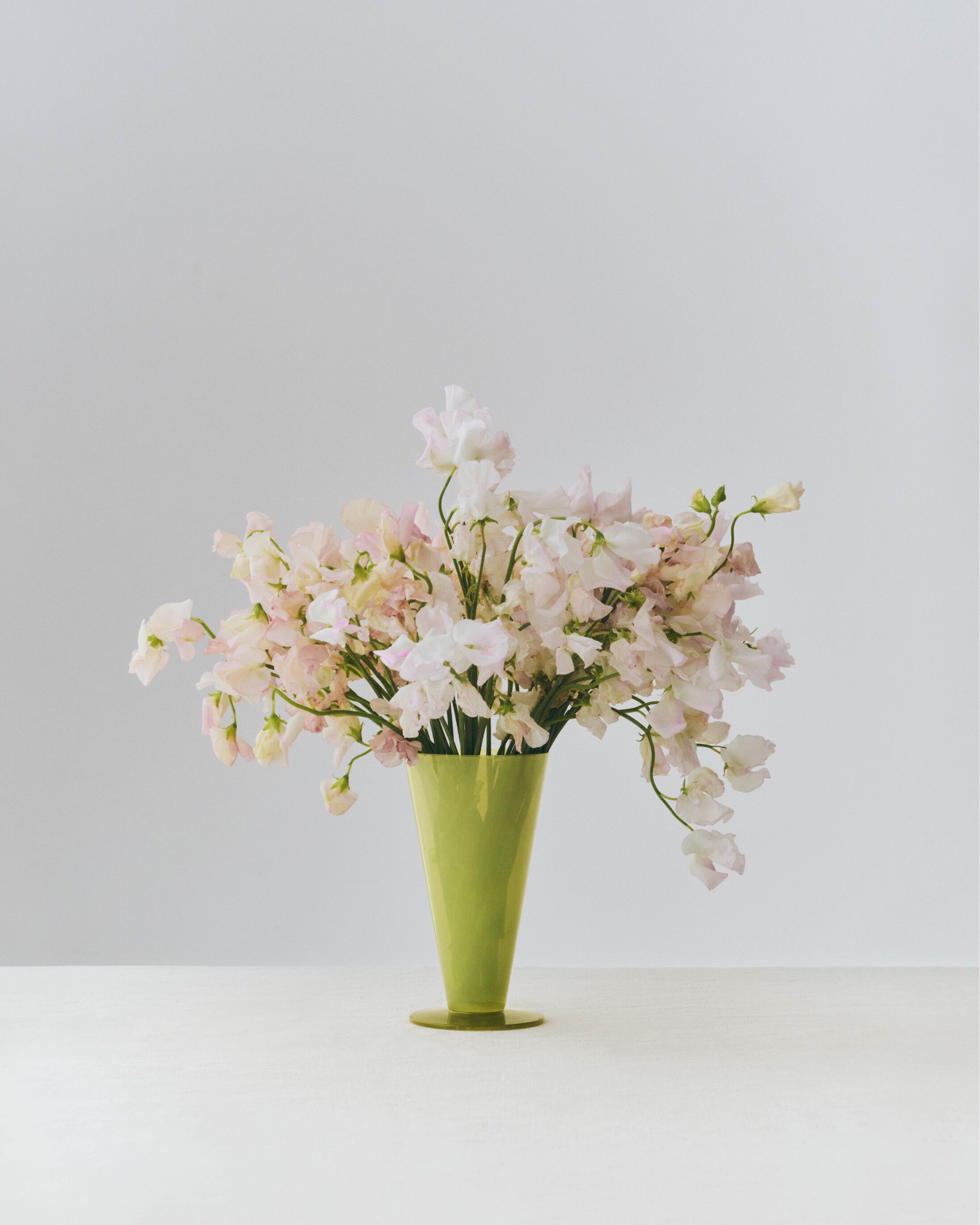 Conical Vase-Small-Light green and dark lime