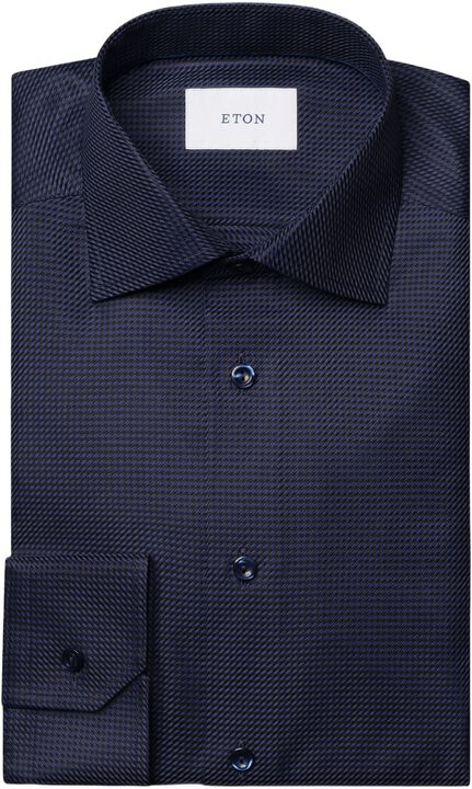 Contemporary Fit Houndstooth King Twill Shirt
